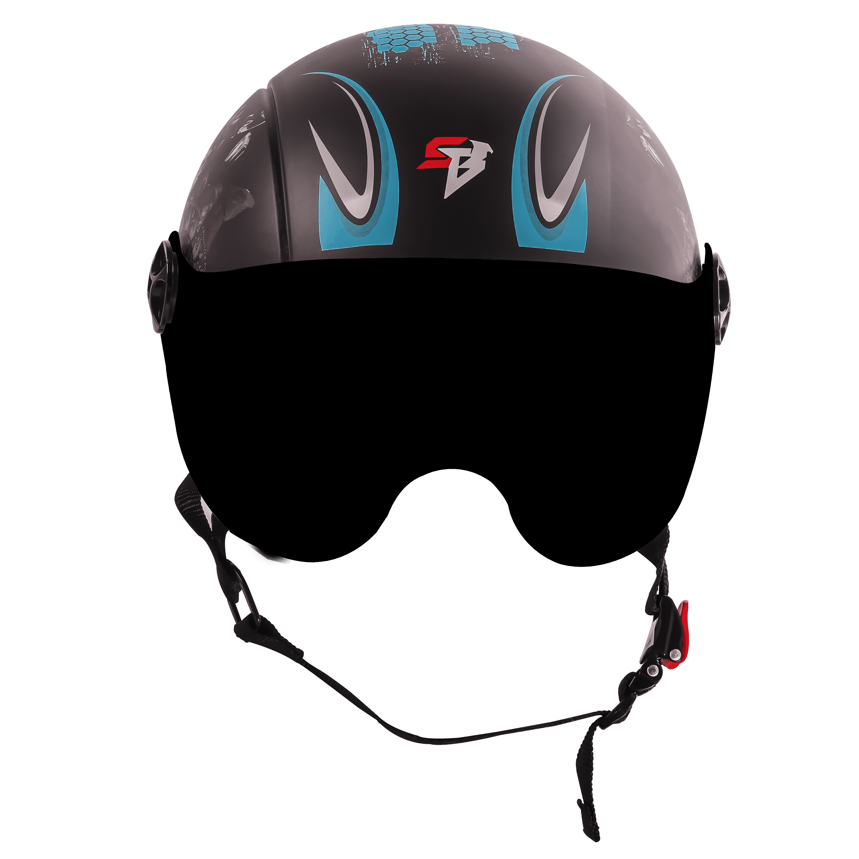 SBH-16 MEGATRON GLOSSY BLACK WITH LIGHT BLUE